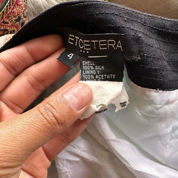 Etcetera retro polka dot a-line 100% silk midi skirt- Size 4 (29” waist) 🩵 - Picture 7 of 8